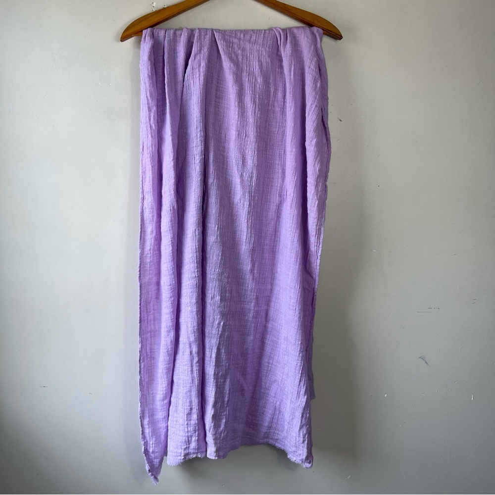 Roots Lavender Gauze 100% Cotton Wrap Scarf 193cmX91cm Throw Lightweight